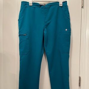 Figs Pacific Blue Yola scrub pants, medium petite